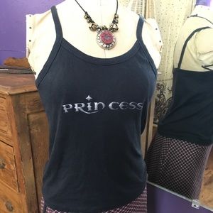 Black and silver Princess Tank Top